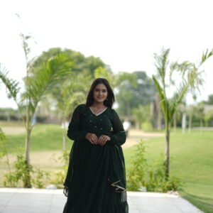 🛍 Forest Royale – Tiered Anarkali Set