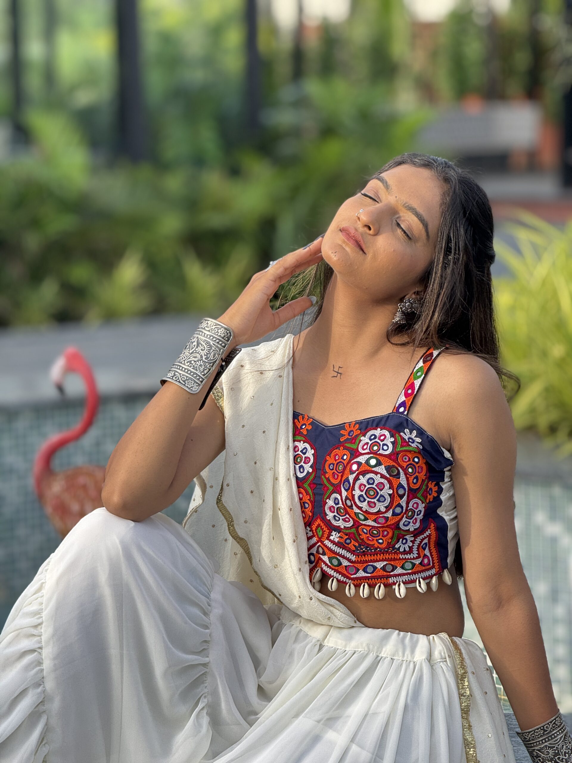 Safed Noor choli set